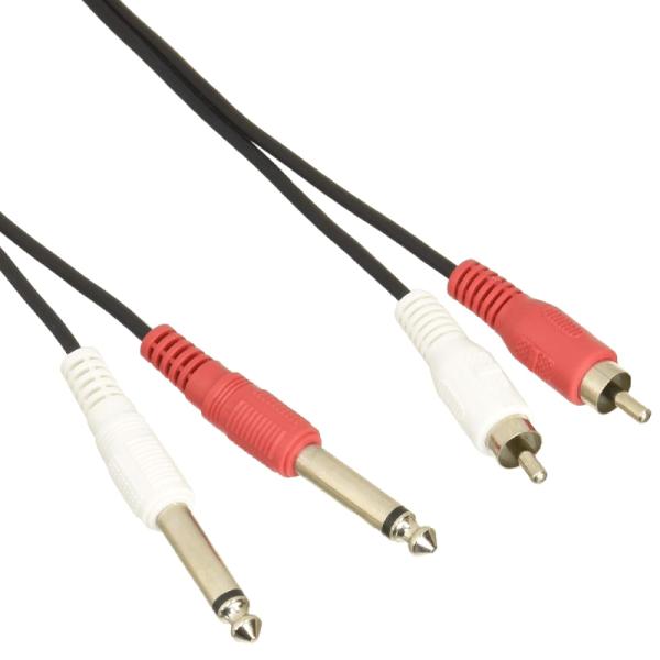 TECH2ch ラインケーブル RCA(オス) ⇔ モノラルフォン(オス) 1.5m PH-1.5 ...