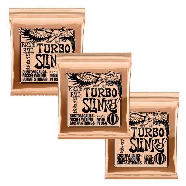 【正規品・3セット】 ERNIE BALL アーニーボール 2224 TURBO SLINKY エレ...