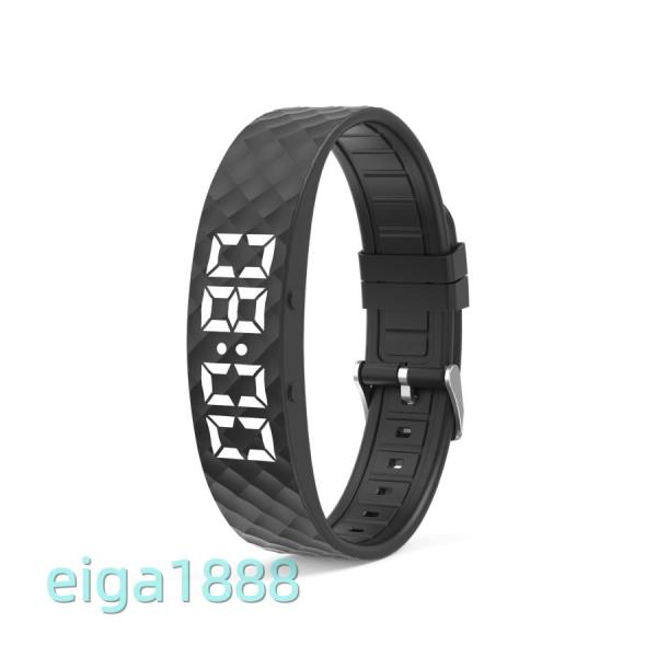 振動目覚まし腕時計 強力バイブレーション 静音アラーム 睡眠モニター 12/24 時間表示 手首バン...