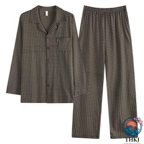 パジャマ メンズ 長袖 綿 ルームウェア 大きいサイズ セットアップ 抗菌 秋 綿 100％ コンフ...