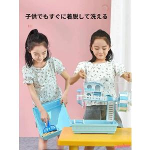 ハムスターケージ 小動物用ケージ クリアピンク...の詳細画像3