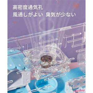 ハムスターケージ 小動物用ケージ クリアピンク...の詳細画像4