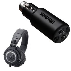 《新発売　即納可能》 SHURE シュアー MVX2U デジタルオーディオインターフェース + ATH-M50X ヘッドホン｜mikigakki