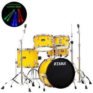 《ELISE 光るスティック Lumino Stick 付》 TAMA Imperialstar Drum Kits IP58H6 (18インチ バスドラム シンバル無し) ELY エレクトリックイエロー 《送料無料》｜mikigakki
