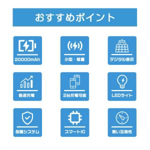 モバイルバッテリー 20000mAh 大容量 ...の詳細画像2
