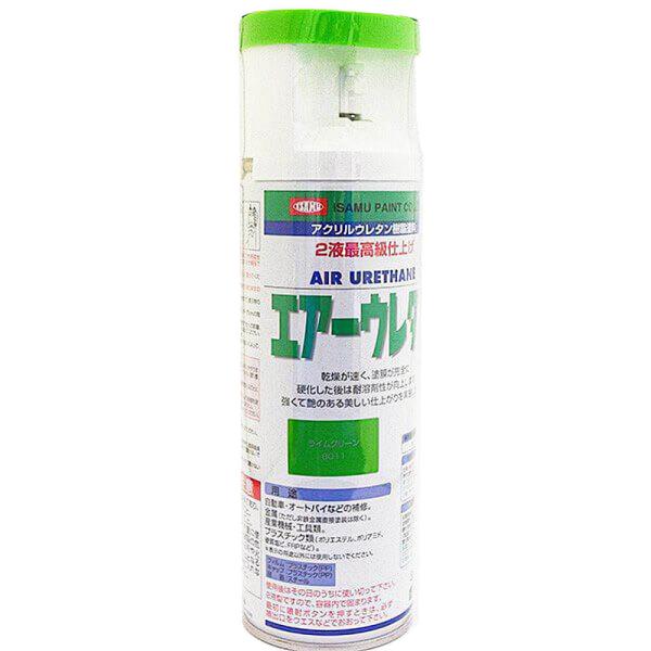 イサム塗料 エアーウレタン　ライムグリーン　315mL