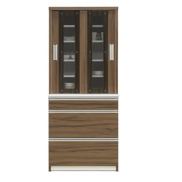 食器棚 幅80cm 国産 キッチン収納 キッチンボード 収納 棚 スライド 台所 食器 おしゃれ