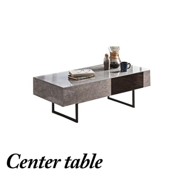 テーブル 幅110cm グレー センターテーブル 天板セラミック リビングテーブル ローテーブル ス...