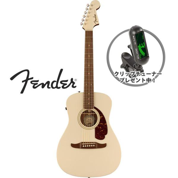 Fender エレアコギター MALIBU PLAYER（色：Olympic White／指板：ウォ...