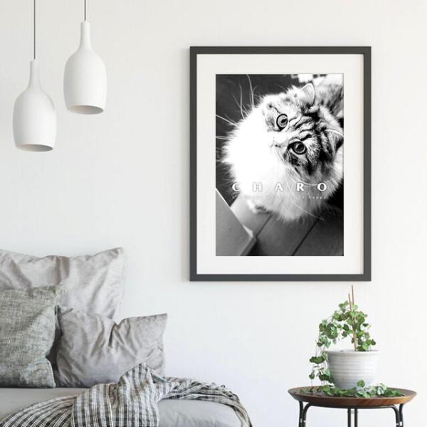 モノトーン うちの子ポスター おしゃれ 遺影 飾りたくなる メッセージ入り t010