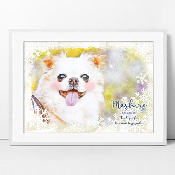スノークリスタル☆ ほんのりチークの似顔絵ポスター、お名前入り [y031]