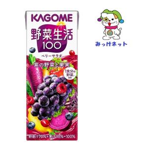 【特価！1箱まとめ買い】1本45円（税別）カゴメ　野菜生活100ベリーサラダ200ml×24本セット　※賞味2024/6/30