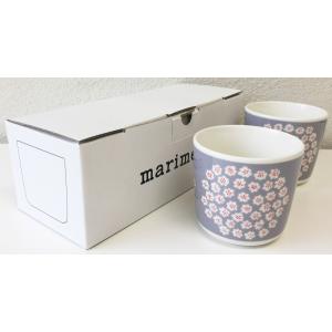 マリメッコ　PUKETTI　COFFEE　CUP　２DL　２PCSセット　グレー×ホワイト×レッド｜mikonfinlandshop