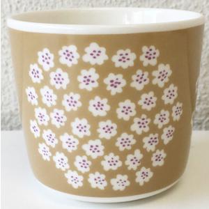 マリメッコ　PUKETTI　COFFEE　CUP　２DL　ベージュ×ホワイト×パープル　単品｜mikonfinlandshop