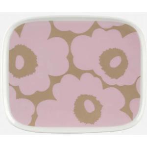 マリメッコ　UNIKKO　PLATE　15×12CM　ウニッコ　プレート　ピンク×ベージュ　日本限定