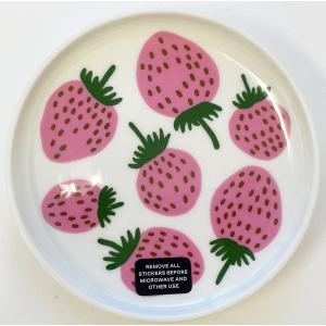 マリメッコ　MANSIKKA　PLATE　13.5CM　マンシッカ　プレート　ホワイト×ピンク　アジア限定｜mikonfinlandshop