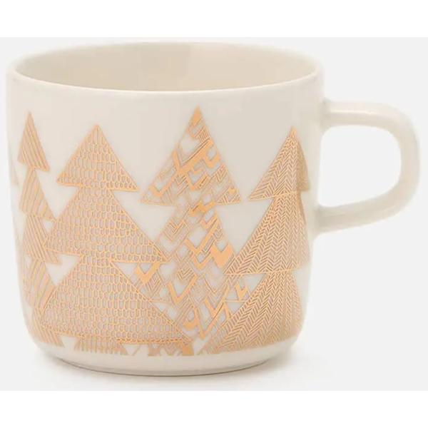 マリメッコ　KUUSIKOSSA　COFFEE　CUP　クーシコッサ　２DL　ハンドル付き　ホワイト...