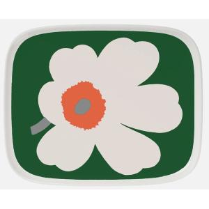 マリメッコ　UNIKKO 60th PLATE　15×12CM　ウニッコ 60周年 プレート　グリーン｜mikonfinlandshop