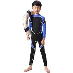 HIUGO 2.5mm 子供ウェットスーツ 男女兼用 キッズ ウェットスーツ 子供用 長袖水着 男の子 女の子 スイムウェア 防寒保温 上下一体 ワン