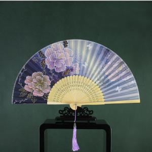 扇子 せんす 折りたたみ 花柄 牡丹 綿 袋付...の詳細画像5