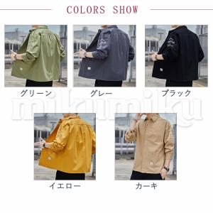 長袖シャツ メンズ 英文字 ポケット レギュラ...の詳細画像1