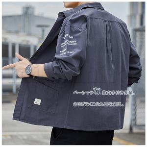 長袖シャツ メンズ 英文字 ポケット レギュラ...の詳細画像2
