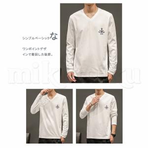 Tシャツ メンズ 無地 ワンポイント 長袖 t...の詳細画像3
