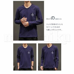 Tシャツ メンズ 無地 ワンポイント 長袖 t...の詳細画像4