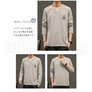 Tシャツ メンズ 無地 ワンポイント 長袖 t...の詳細画像5