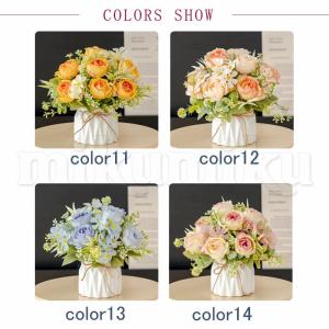 ひまわり 菊 花器付き 造花 花束 花 インテ...の詳細画像2