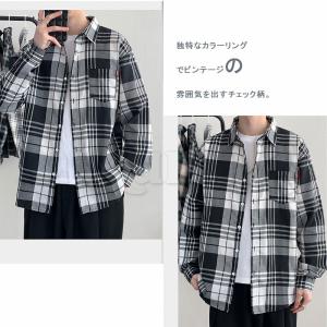ネルシャツ 長袖 メンズ チェックシャツ 長袖...の詳細画像4