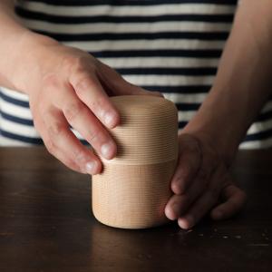 我戸幹男商店 KISEN 茶筒 段 鋸 山中漆器 G1307 GATO MIKIO 木製