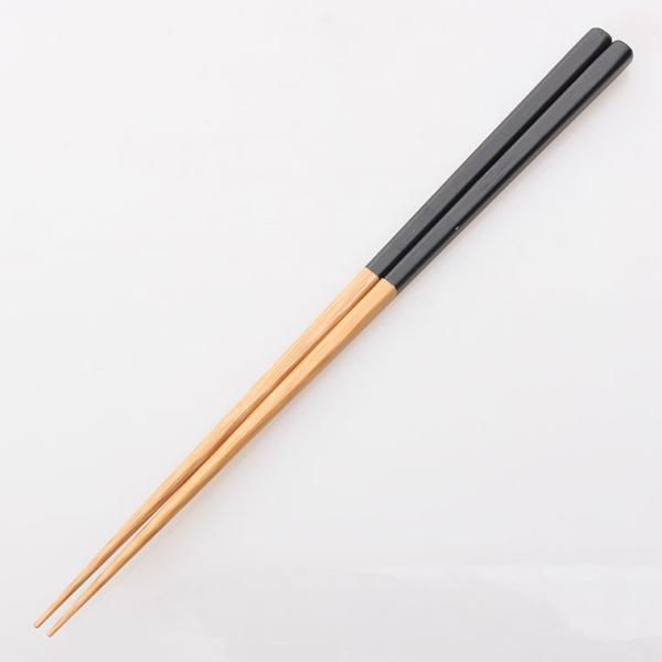 煤竹塗分箸 黒 天然竹 22.5cm(16_17_P2_17) 竹製 日本製 竹箸