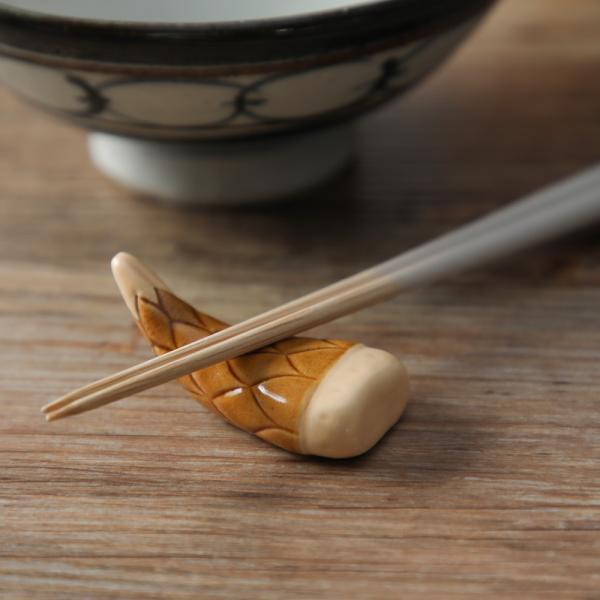 箸置き 竹の子 ウス茶 タケノコ 筍 イホシロ窯