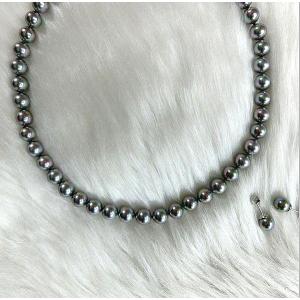 マジョリカパールネックレス8ミリとイヤリング10ミリ セット