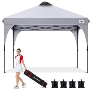 ABCCANOPY ワンタッチタープテント 屋根用ポール付き 横幕4枚