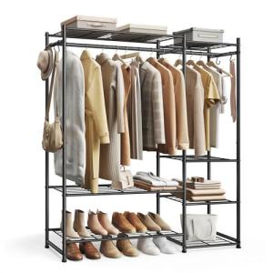 SONGMICS ハンガーラック 頑丈 大容量洋服かけ 耐荷重233kg 幅174.4cm