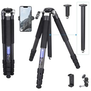 ARTCISE コンパクトカーボン 三脚 32mm管経 カーボン ファイバートラベル カメラ 三脚 最大高さ168cmアクセサリー穴 スマホクリ