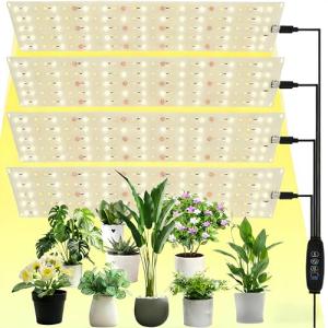 4pcs 植物育成ライト led タイマー付き 調光可能植物成長ライト フルスペクトル 24hサイク3h/9h/12hタイマー付き省エネ簡単設置