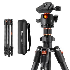 K&F CONCEPT 三脚 カーボン カメラ三脚 コンパクト 超軽量 4段 162cm 360度回転 マクロ撮影 収納バーグ付き 1/4ネジク