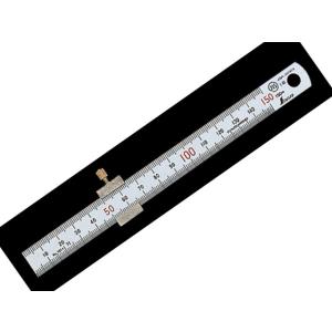 シンワ 直尺 シルバー ストッパー付 15cm ＜76751＞