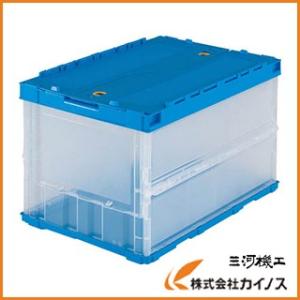 TRUSCO 薄型折りたたみコンテナ 50Lロックフタ付 透明 TR-C50B TM