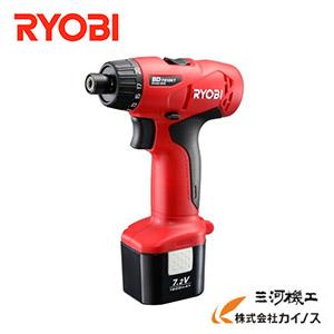 【当店在庫限り】リョービ (現・ 京セラ) 充電式ドライバドリルキット 7.2V ＜BD-7210KT＞（バッテリ・充電器・キャリングケース 付）KYOCERA RYOBI｜mikwa-kiko