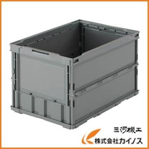 TRUSCO 薄型折りたたみコンテナスケル 50Lロックフタ付 ブラック TSK