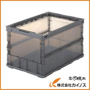 TRUSCO 折りたたみコンテナ 50L ロックフタ付 10点 TRUSCO中山 TRUSCO 薄型折りたたみコンテナ 50Lロックフタ付 グレー