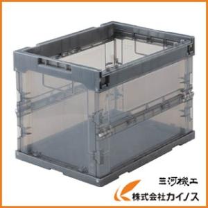 TRUSCO中山 TRUSCO 薄型折りたたみコンテナ 50Lロックフタ付 グレー