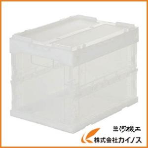 TRUSCO 薄型折りたたみコンテナスケル 50Lロックフタ付 ブラック TSK