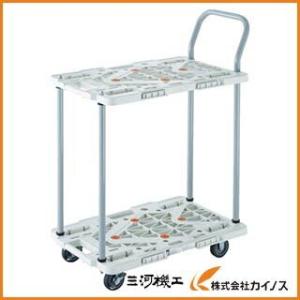 トラスコ中山 TRUSCO 2段式ルートバン 600X400 ハンドル付 4輪自在 S付 白 MPK...