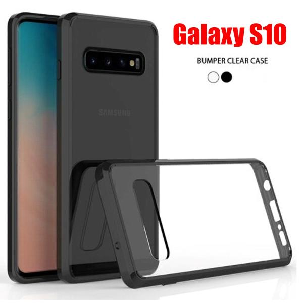 Galaxy S10 スマホケース ギャラクシー ケース バンパー クリア 透明 ブラック 黒 TP...