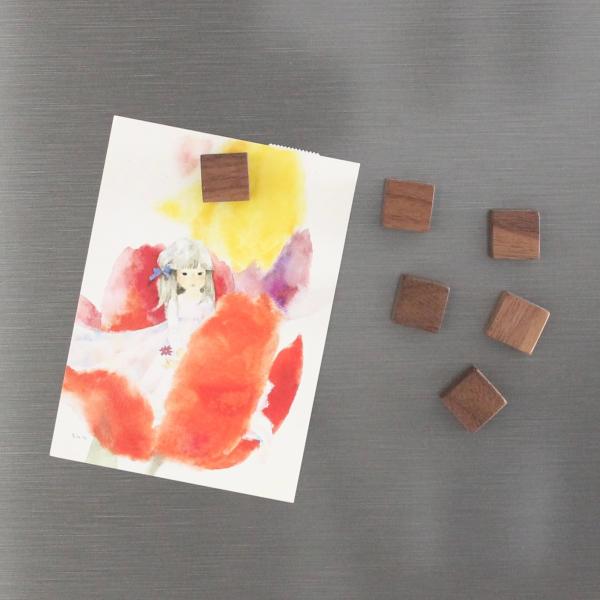 森のかけらマグネット【ウォールナット】木のマグネット 磁石 木製 おしゃれ インテリア 冷蔵庫 便利